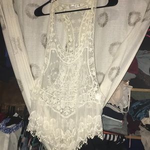 Lace white top